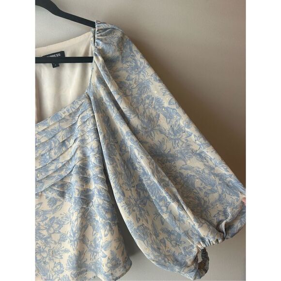 Express chiffon balloon sleeve romantic blouse S - Picture 4 of 10